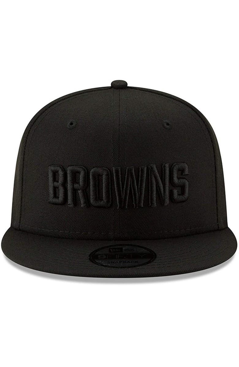 New Era Men's New Era Black Cleveland Browns Black On Black 9FIFTY Adjustable Hat, Alternate, color, 