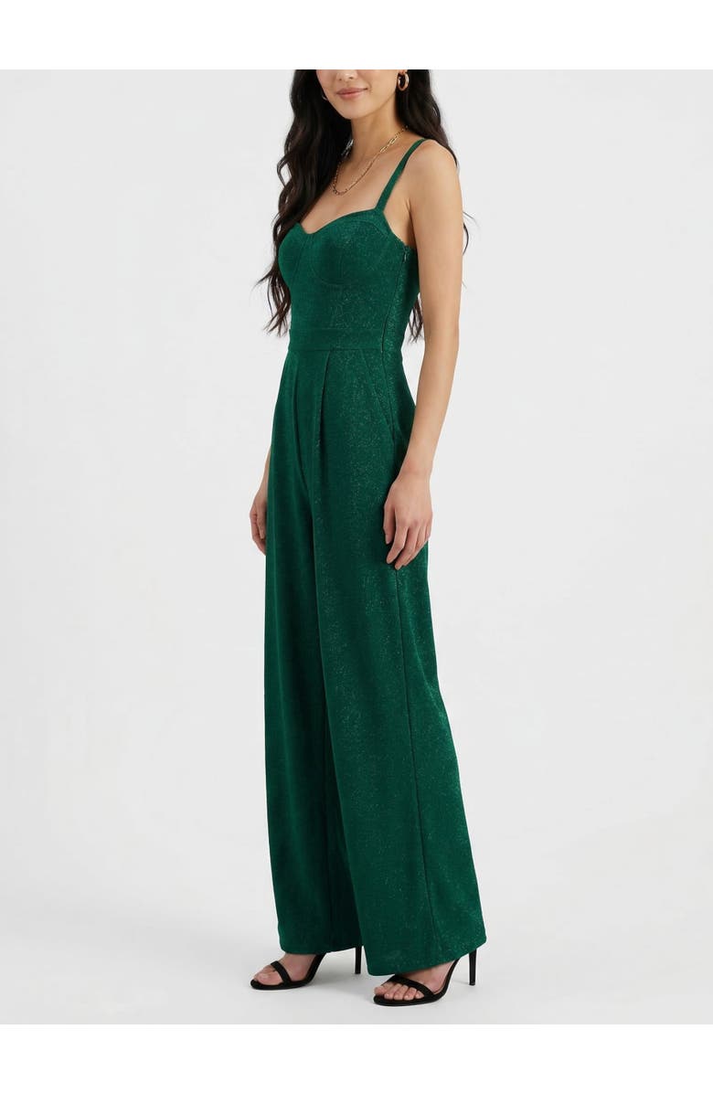 RACHEL Rachel Roy Serena Sleeveless Corset Jumpsuit, Alternate, color, Fir Green