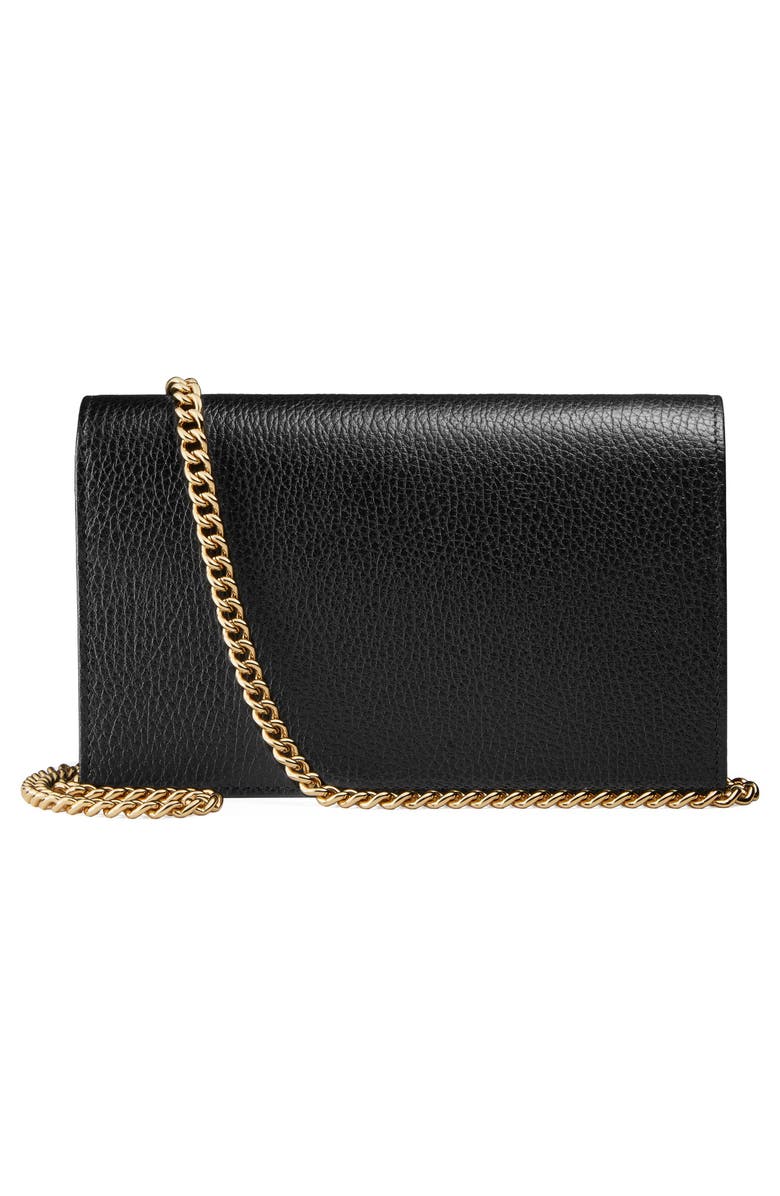 Gucci Petite Leather Wallet on a Chain, Alternate, color,