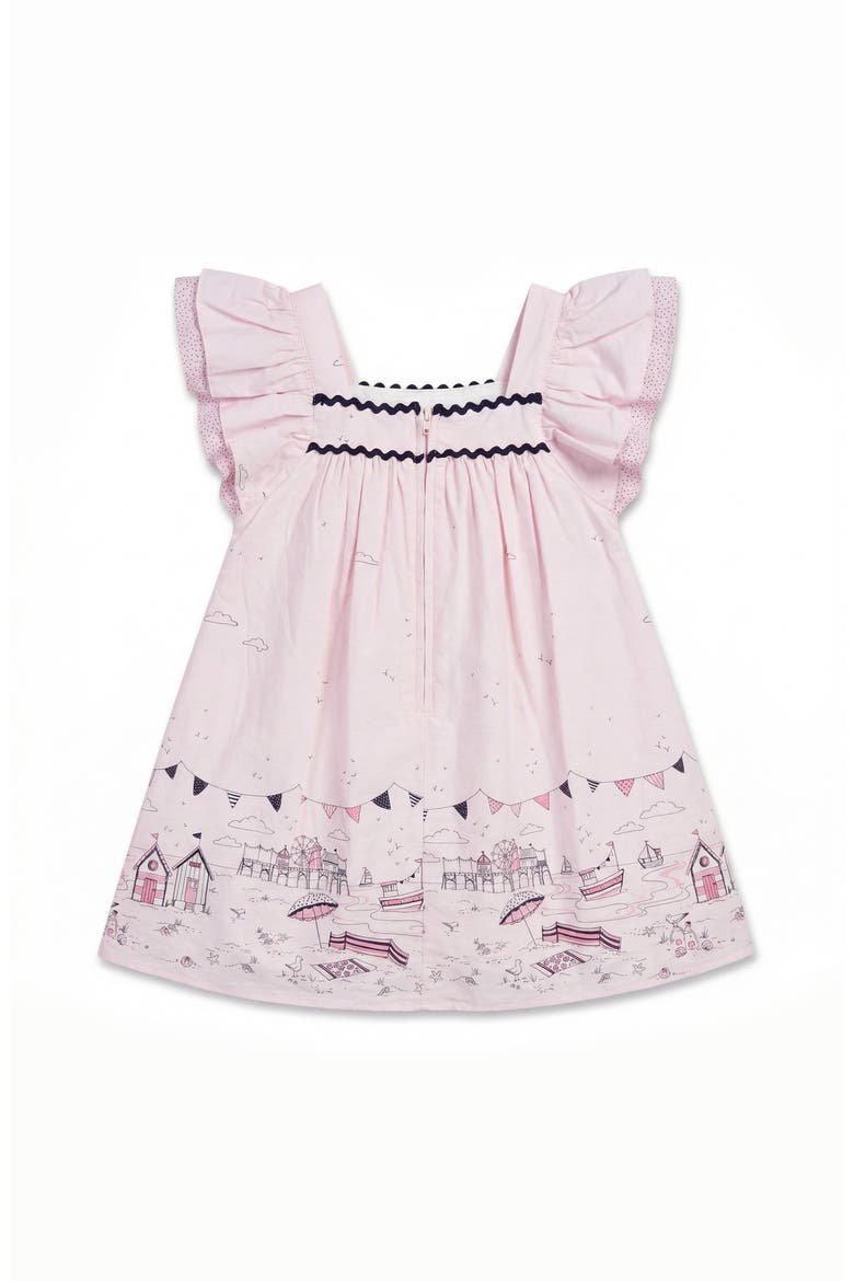 Kids' Beach Border Print Cotton Sundress, Alternate, color, PINK