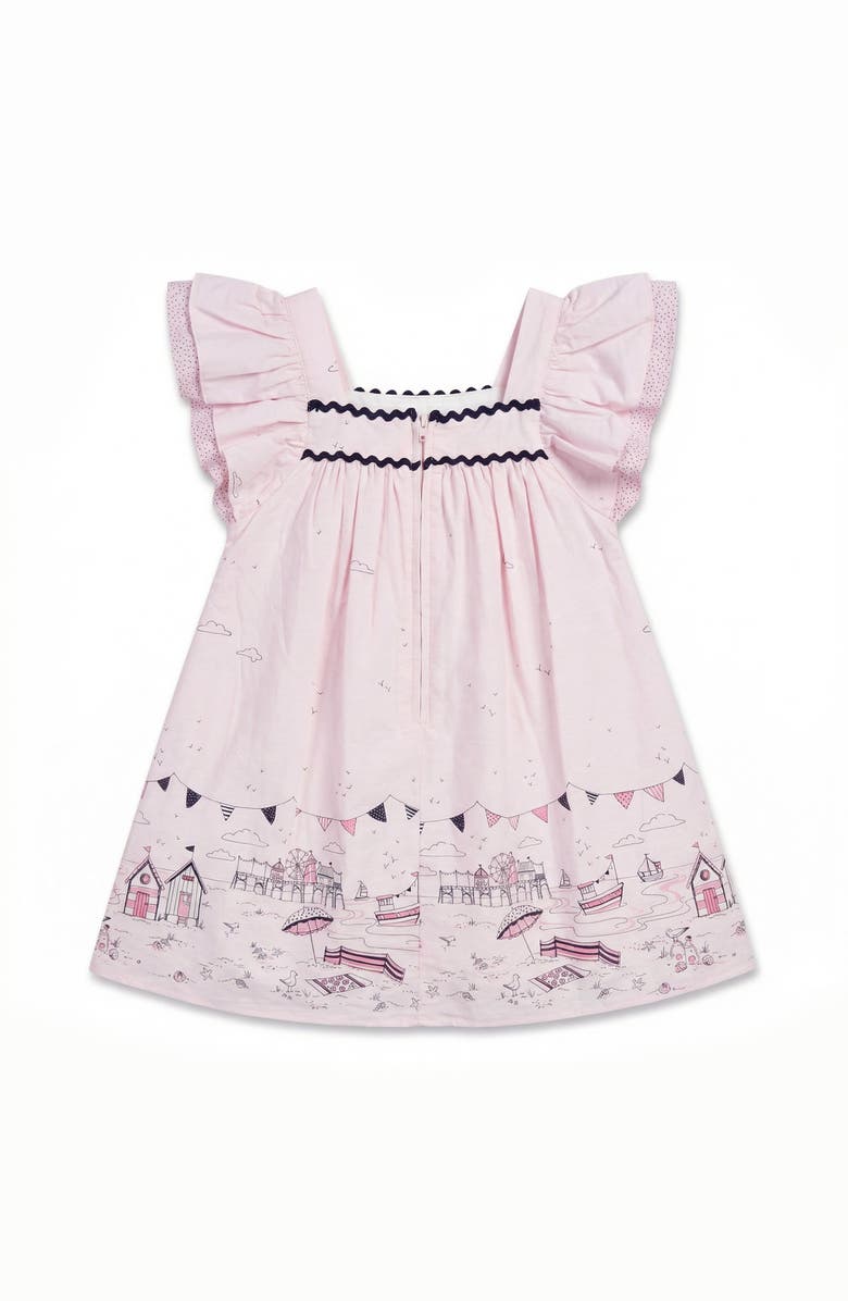 Pippa & Julie Kids' Beach Border Print Cotton Sundress, Alternate, color, Pink