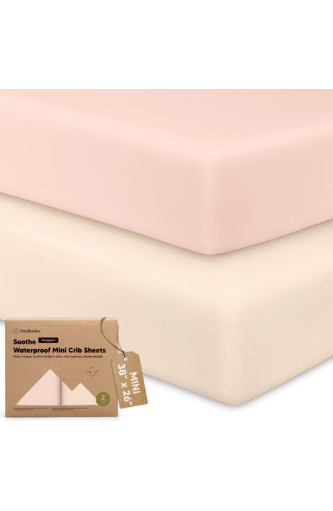 2-Pack Soothe [Protect+] Waterproof Mini Crib Sheets