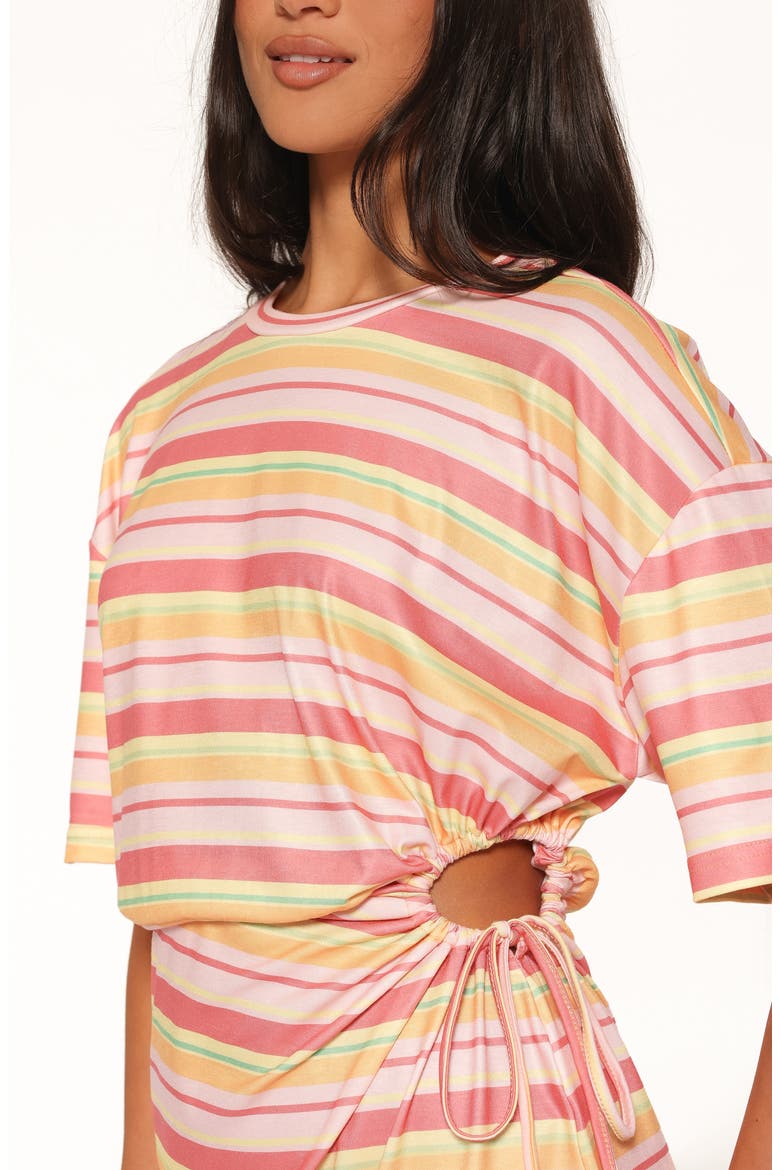 Gerrica Stripe Cutout Minidress, Alternate, color, ORANGE STRIPE