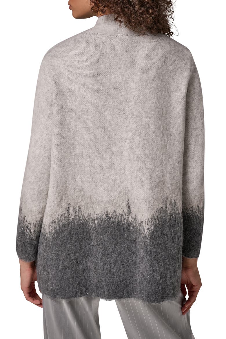 Ombre Shawl Neck Cardigan, Alternate, color, GREY OMBRE