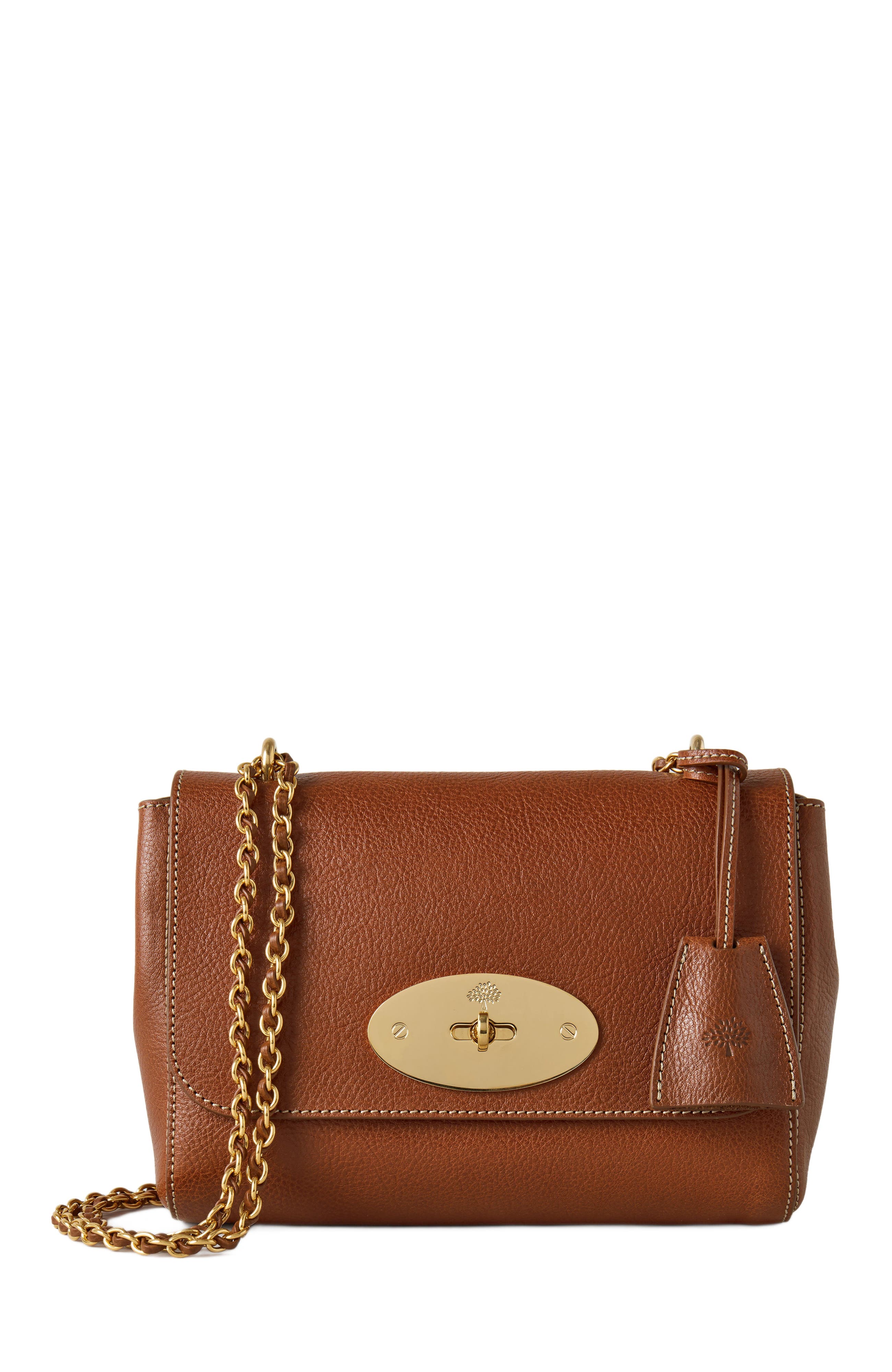 Lily Stitched Leather Convertible Shoulder Bag, Main, color, Oak