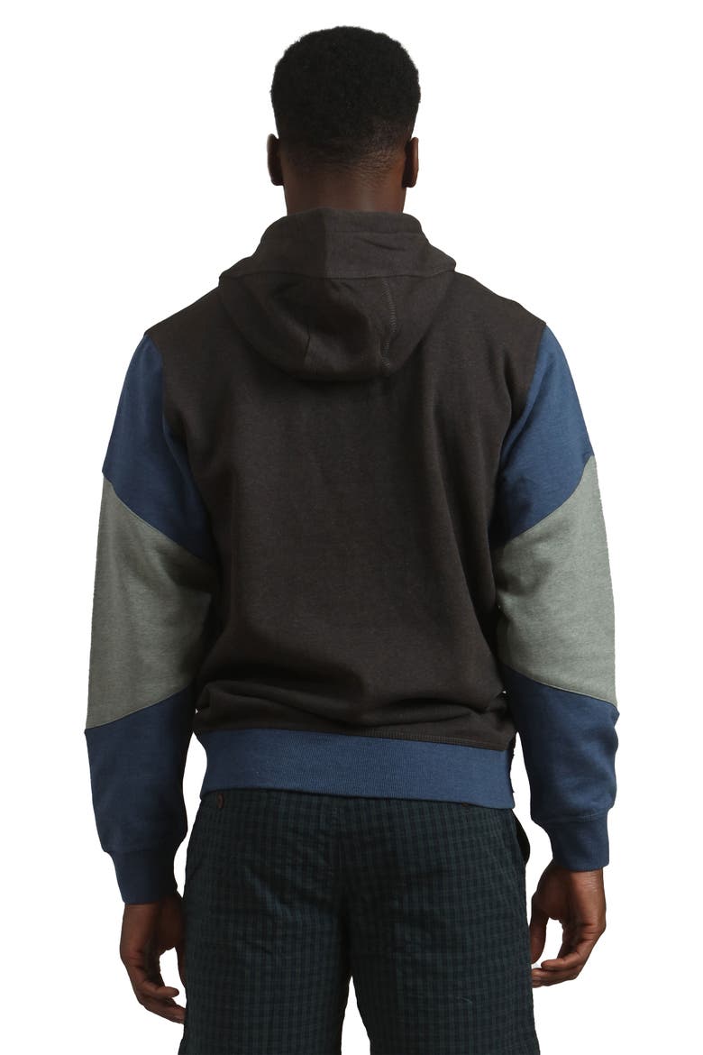 Drew Colorblock Hooded Sweatshirt, Alternate, color, Charcoal