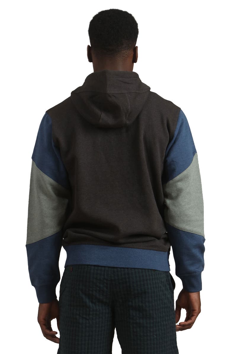 Members Only Drew Colorblock Hooded Sweatshirt, Alternate, color, Charcoal