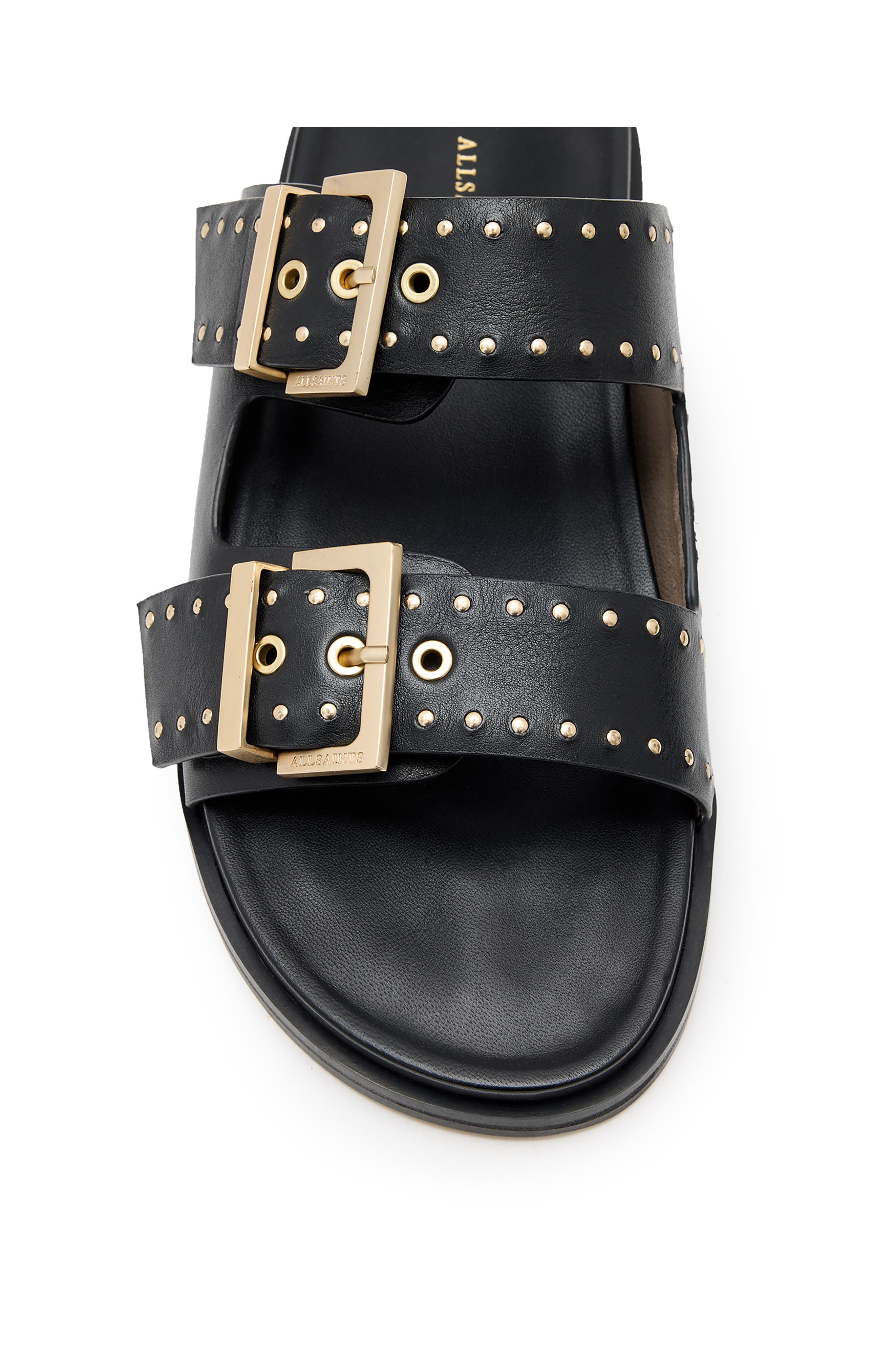 AllSaints Magda Two-Strap Stud Sandal, Alternate, color, 