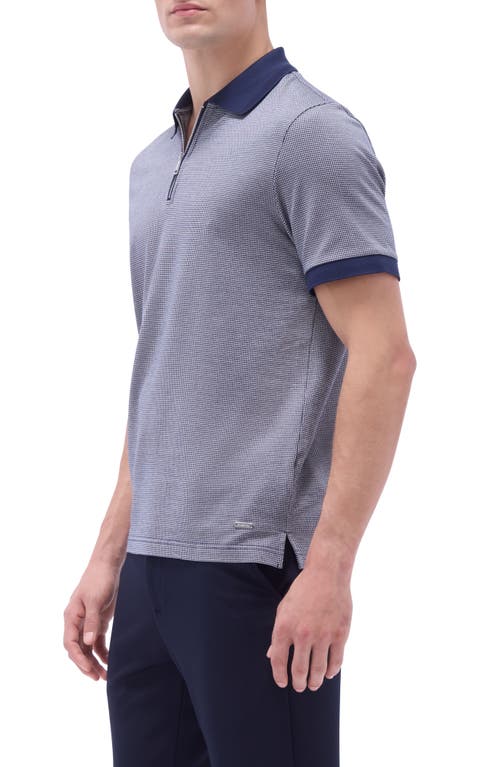 Bugatchi Contrast Trim Zip Polo