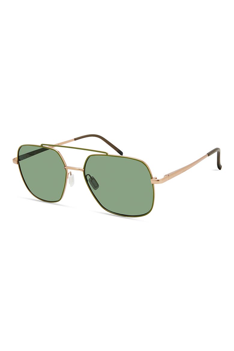 Trinidad 56mm Polarized Aviator Sunglasses, Alternate, color, GREEN GOLD