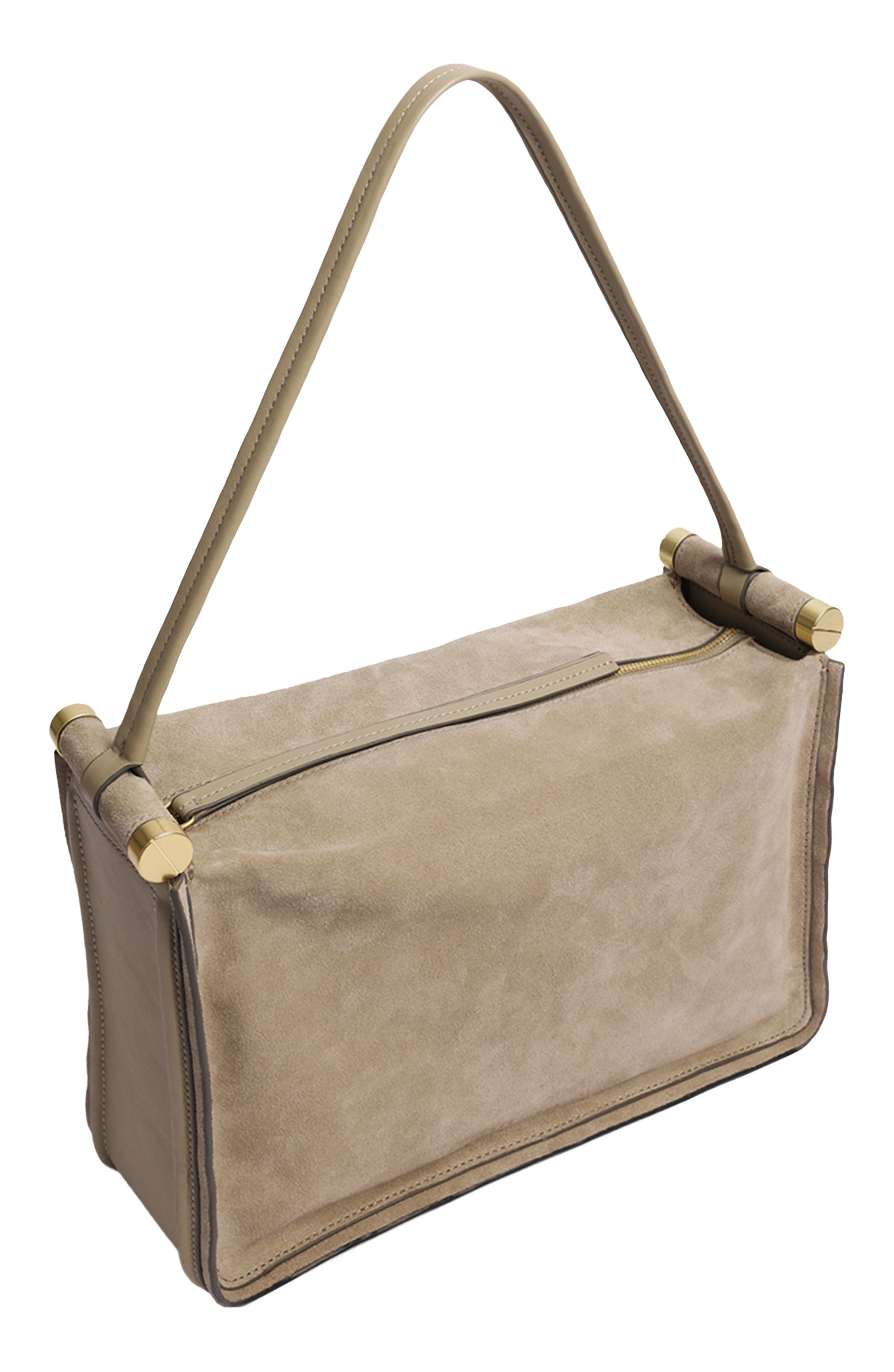 Highline Large Leather Shoulder Bag, Alternate, color, TAUPE