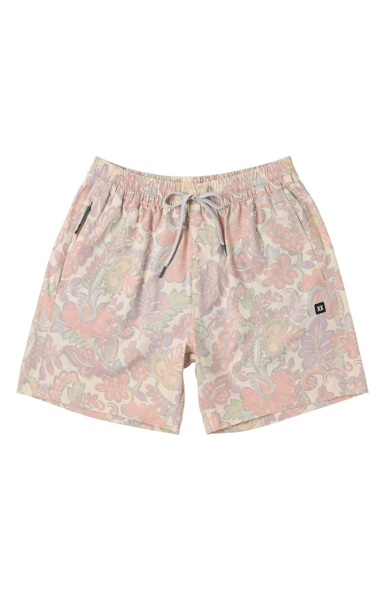 SAXX Sea to Shore 2N1 6-Inch Volley Swim Trunks, Alternate, color, Wild Paisley-Cream