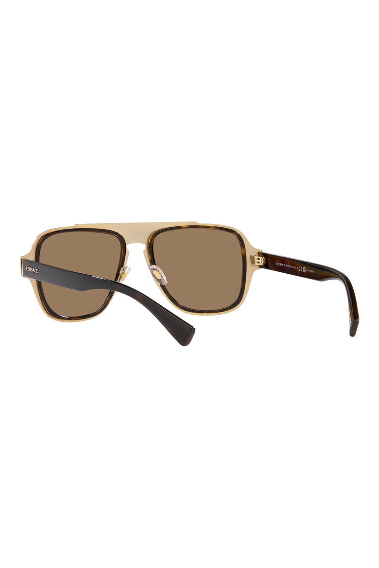 56mm Polarized Aviator Sunglasses, Alternate, color, HAVANA
