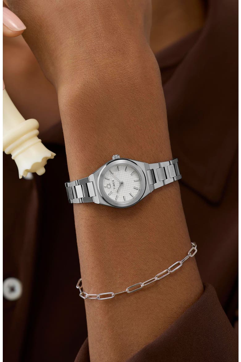 Q Timex® Continental Mini 24mm Stainless Steel Bracelet Watch, Alternate, color, SILVER-TONE