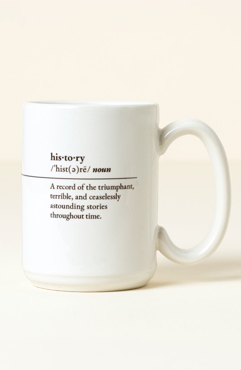 Uncommon Goods History Every Day Interactive QR Mug, Main, color, White