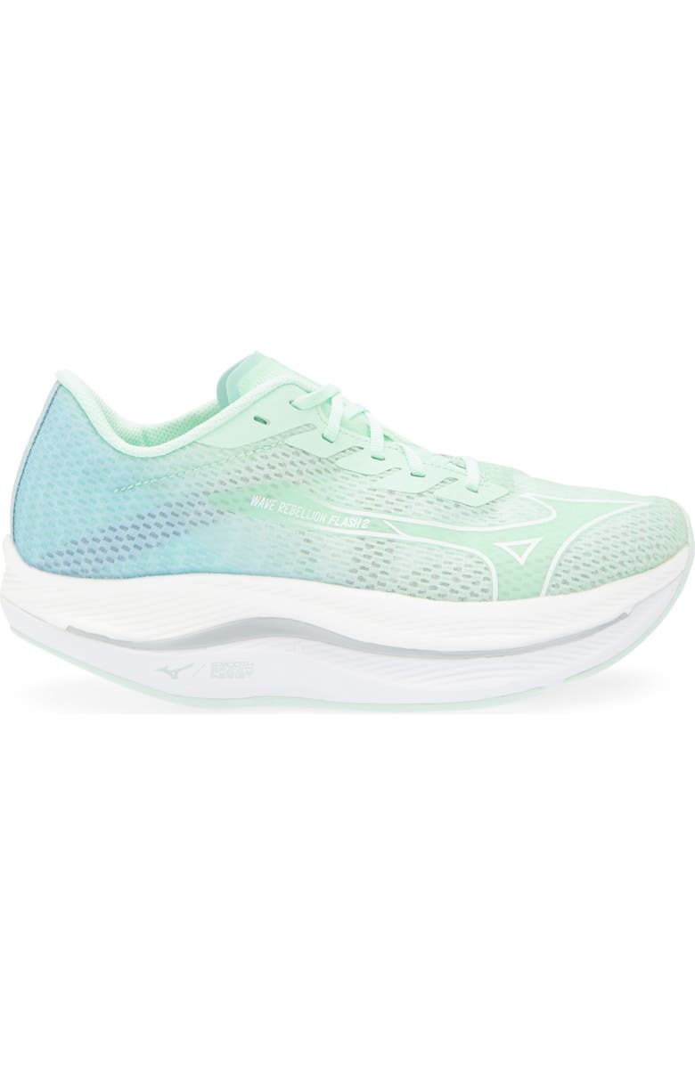 Mizuno Wave Rebellion Flash 2 Running Shoe, Alternate, color, Neo Mint-White