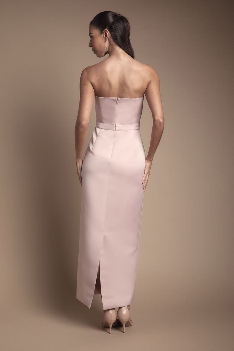 Bandeau Bow-Waist Maxi Dress, Alternate, color, Blush