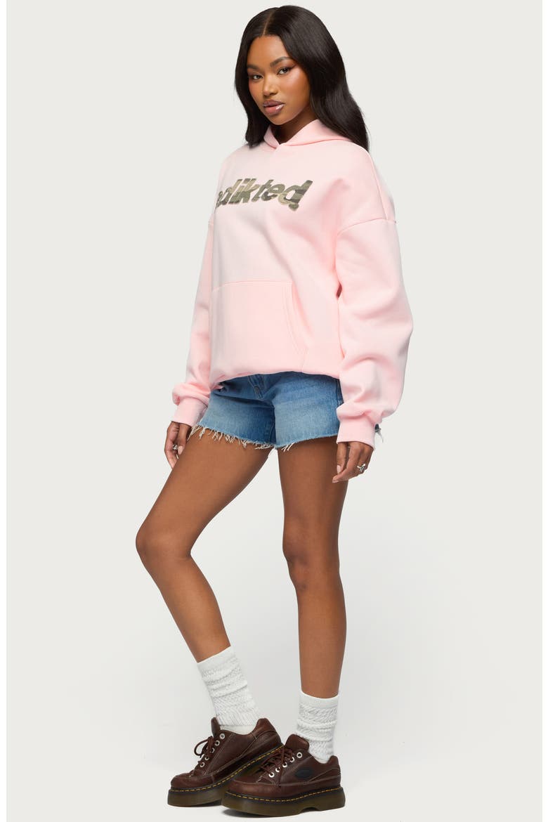 Camo Cutie Logo Oversize Hoodie, Alternate, color, LIGHT-PINK