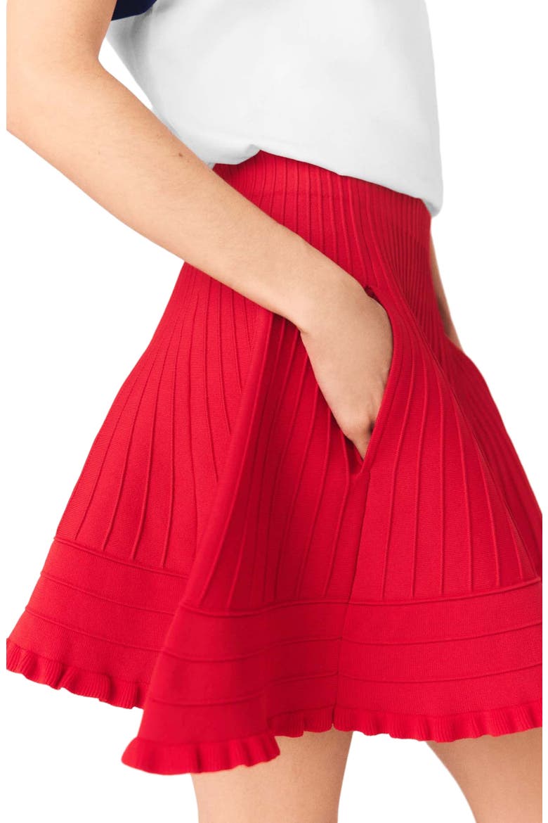 Compact knit short skirt, Alternate, color, Red