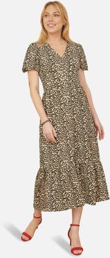 Yumi Pleated Button Through Midi Dress