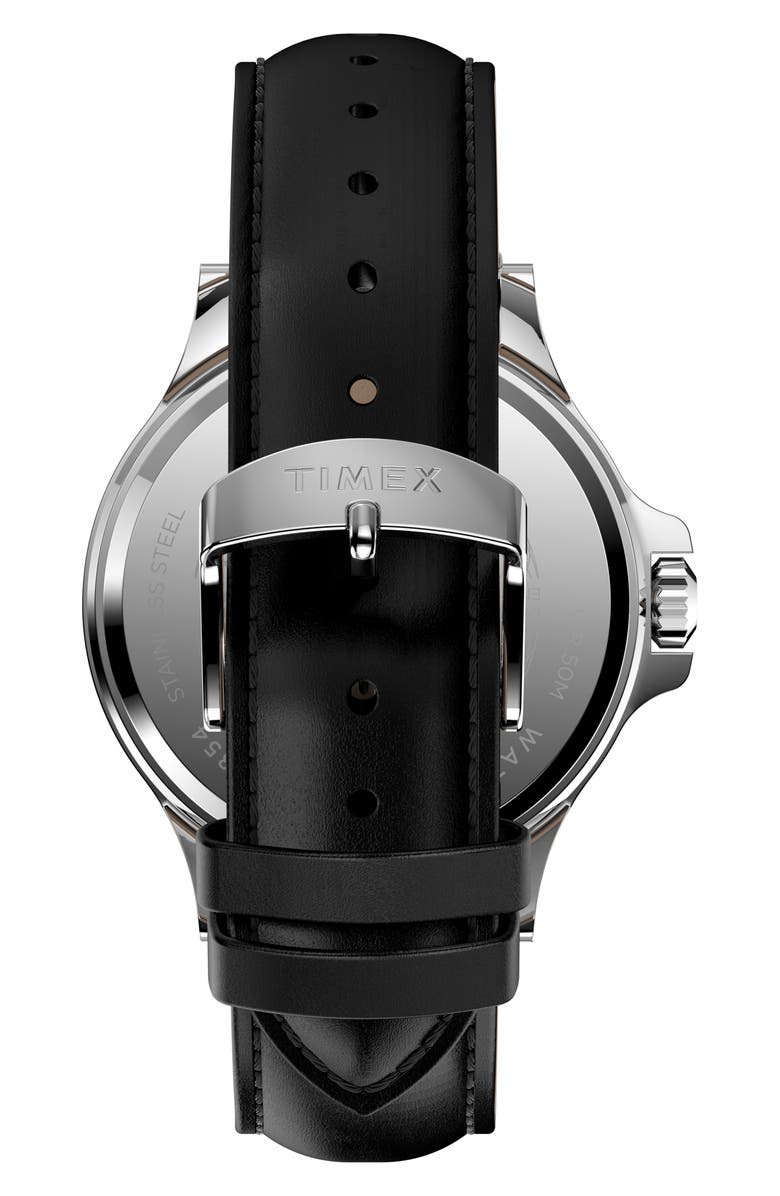 Timex<sup>®</sup> Harborside Leather Strap Watch, 42mm, Alternate, color,