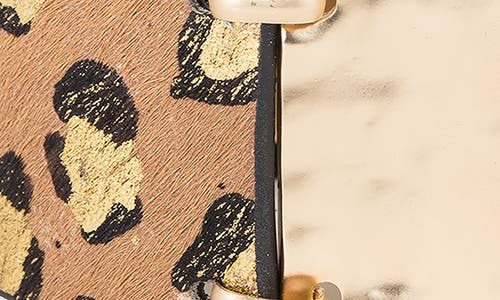 Saachi Leopard Print Genuine Calf Hair Cuff Bracelet In Brown