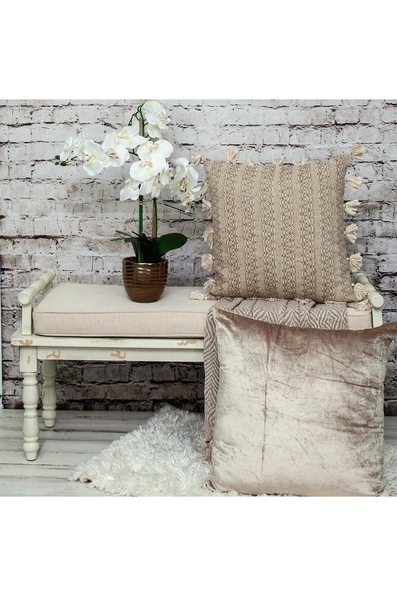 Caroline Transitional Beige Throw Pillow, Alternate, color, BEIGE