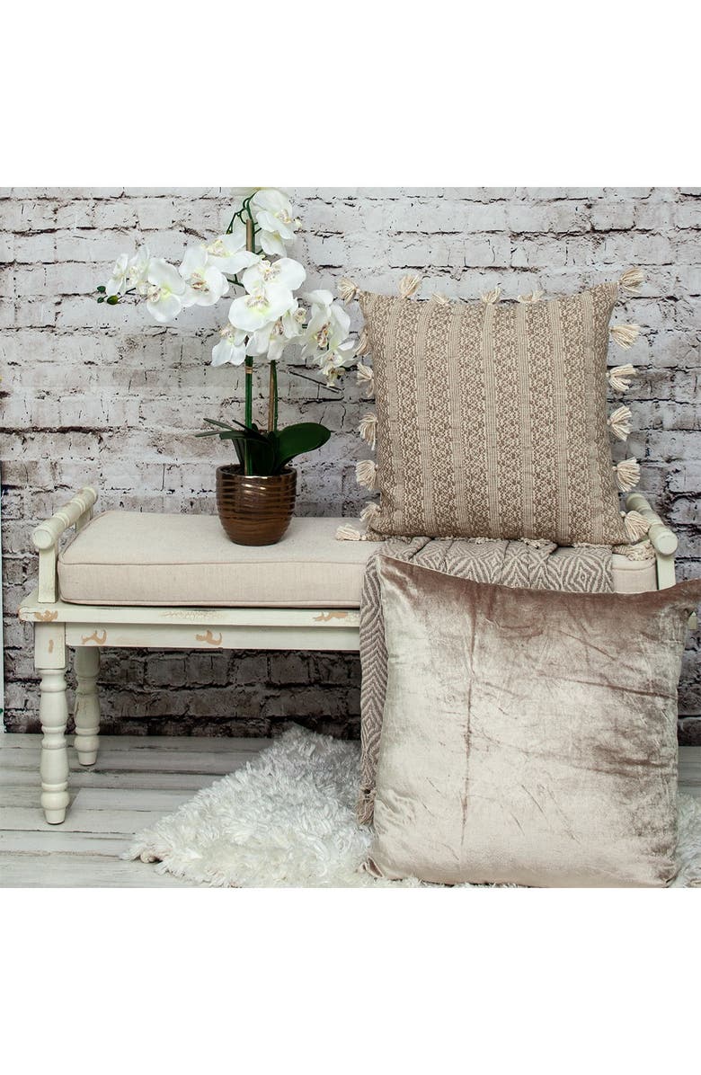 PARKLAND COLLECTION Caroline Transitional Beige Throw Pillow, Alternate, color, Beige