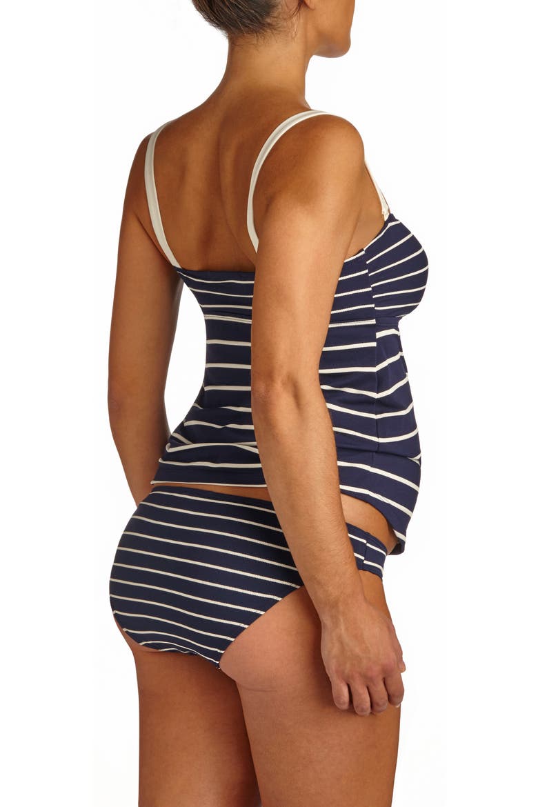 Marine Stripe Maternity Tankini Swimsuit, Alternate, color, NAVY/ WHITE