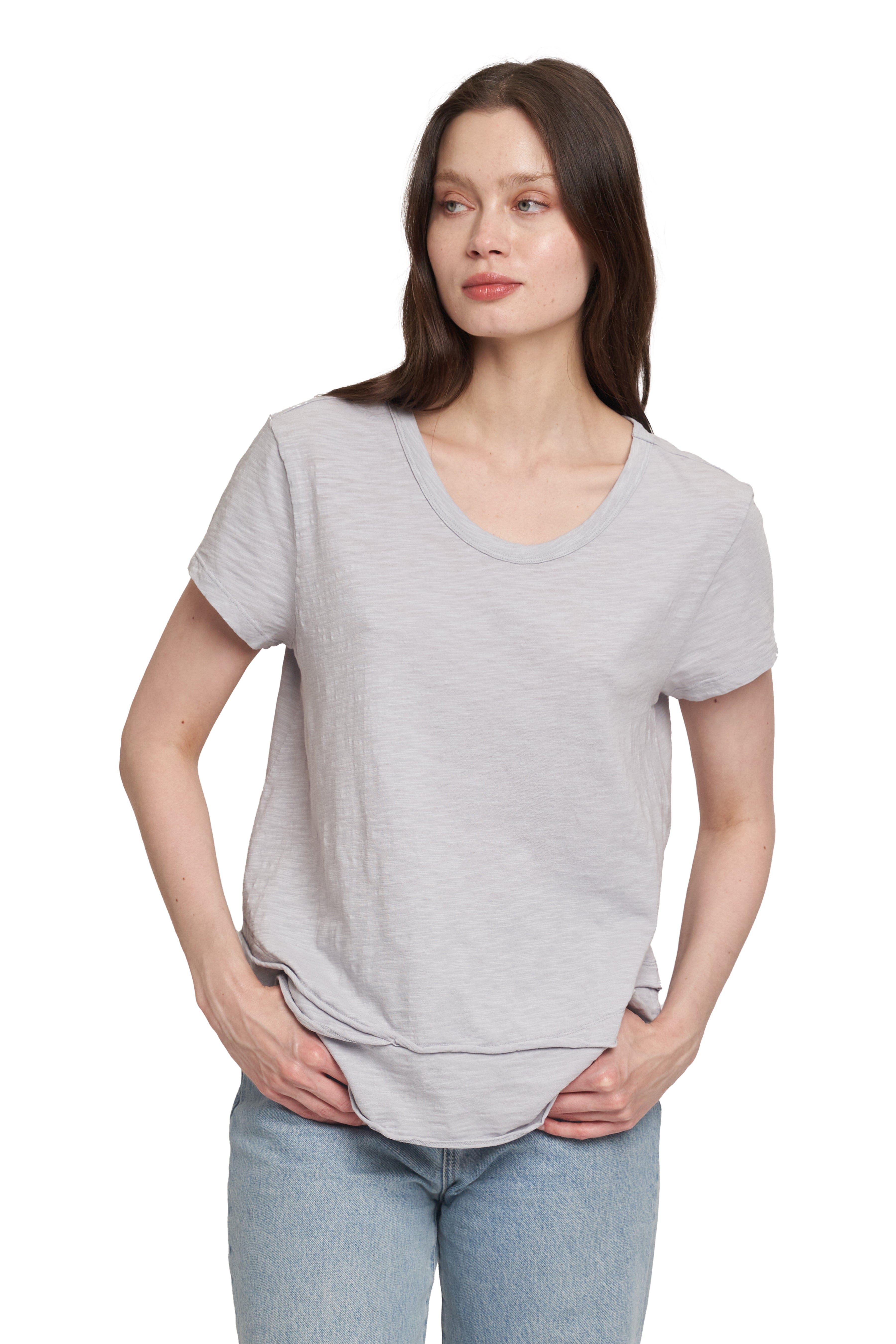 Wilt Clothing Short Sleeve Mock Layer Tee In Animal Print