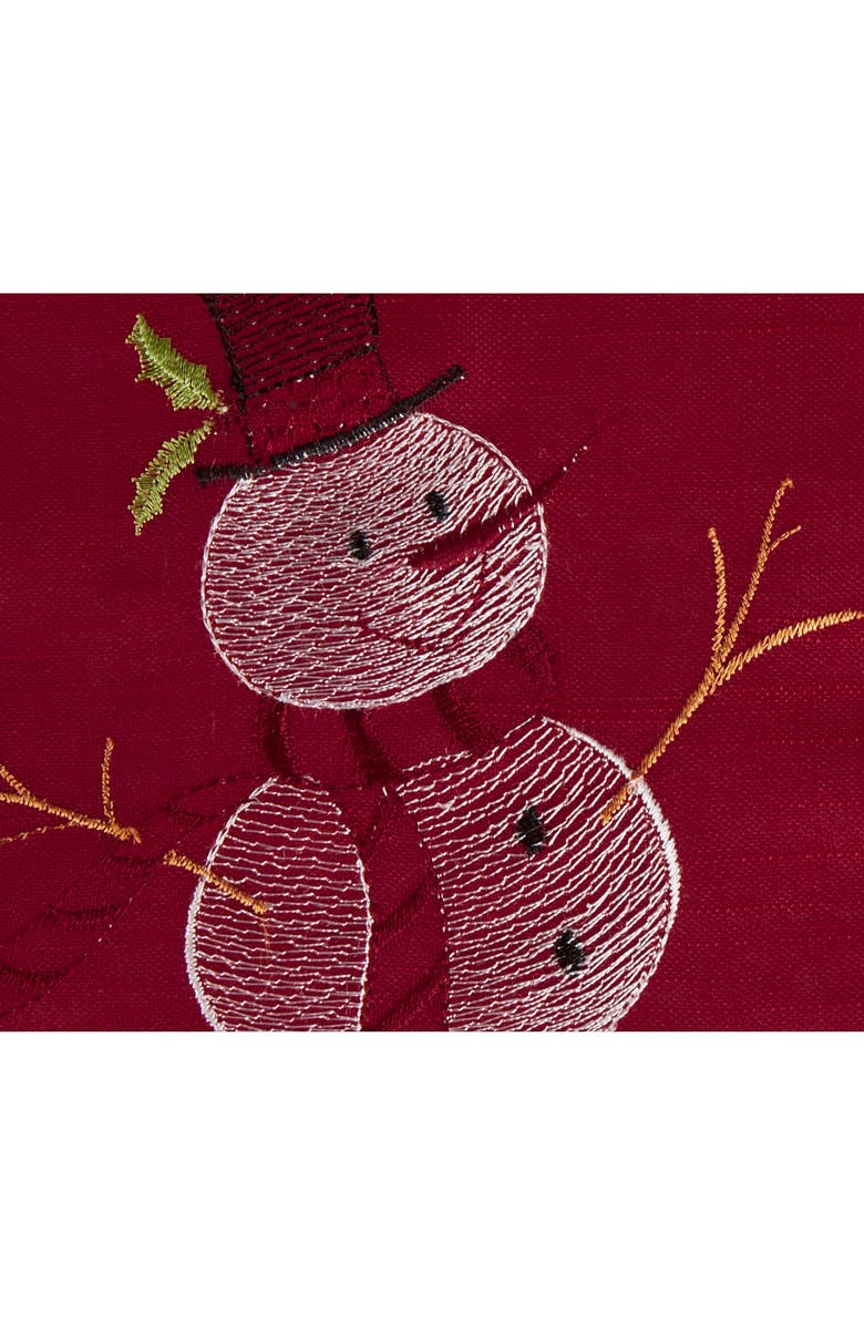 Design Imports Embroidered Square Table Topper, Alternate, color, Snowman