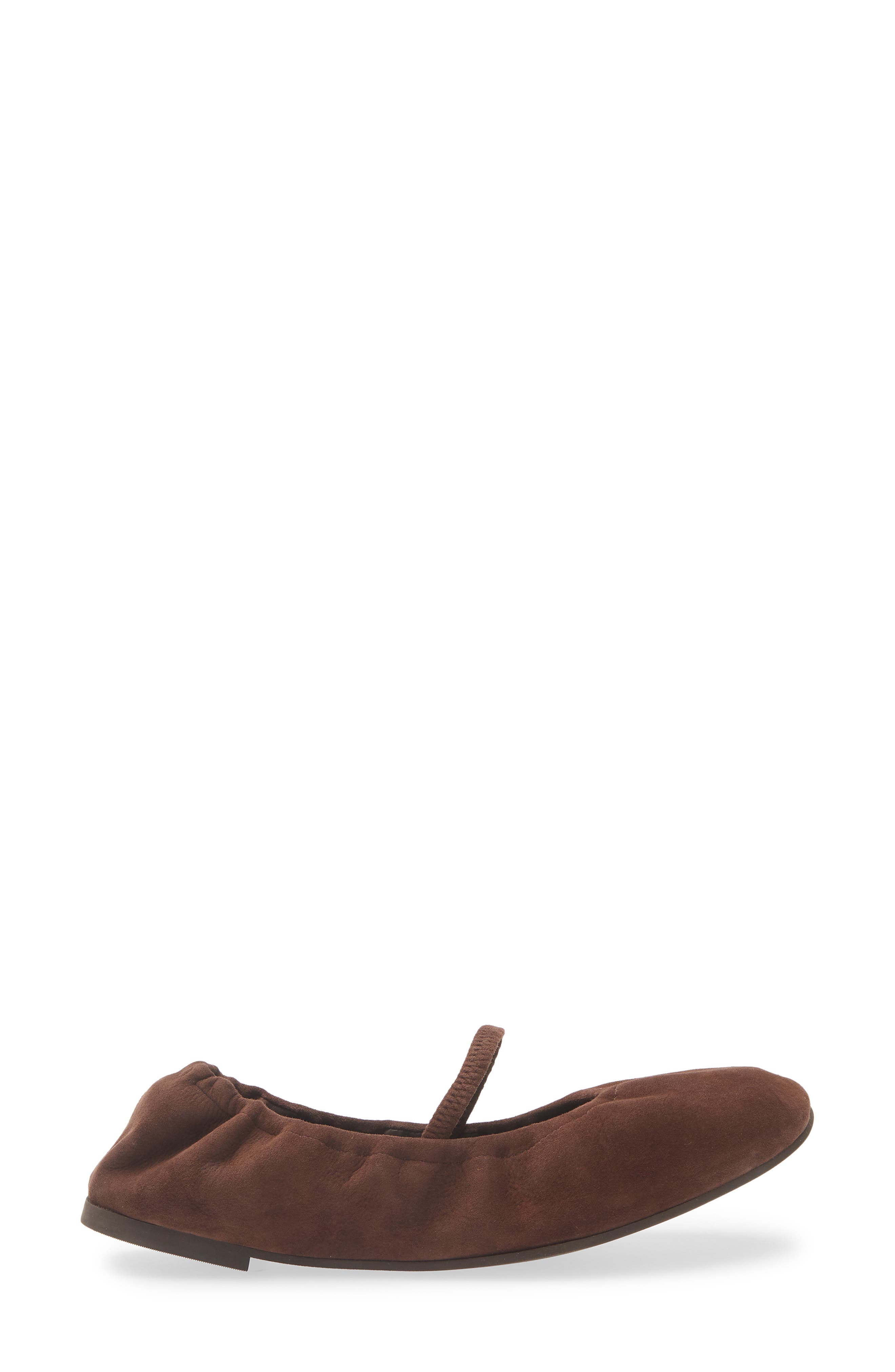 Reformation Buffy Mary Jane Ballet Flat, Alternate, color, Espresso Suede