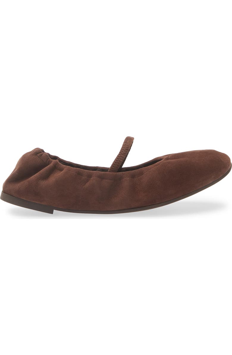 Reformation Buffy Mary Jane Ballet Flat, Alternate, color, Espresso Suede