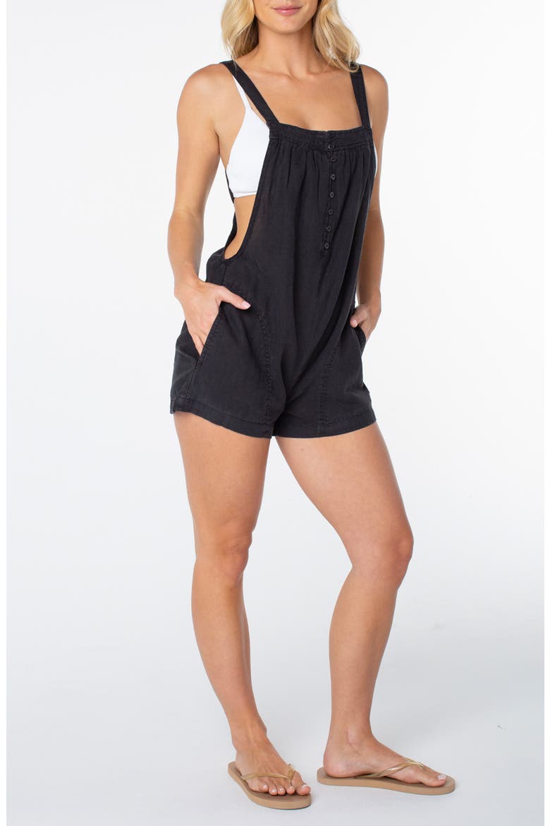 Sail & Bow Linen Blend Romper, Main, color, PHANTOM