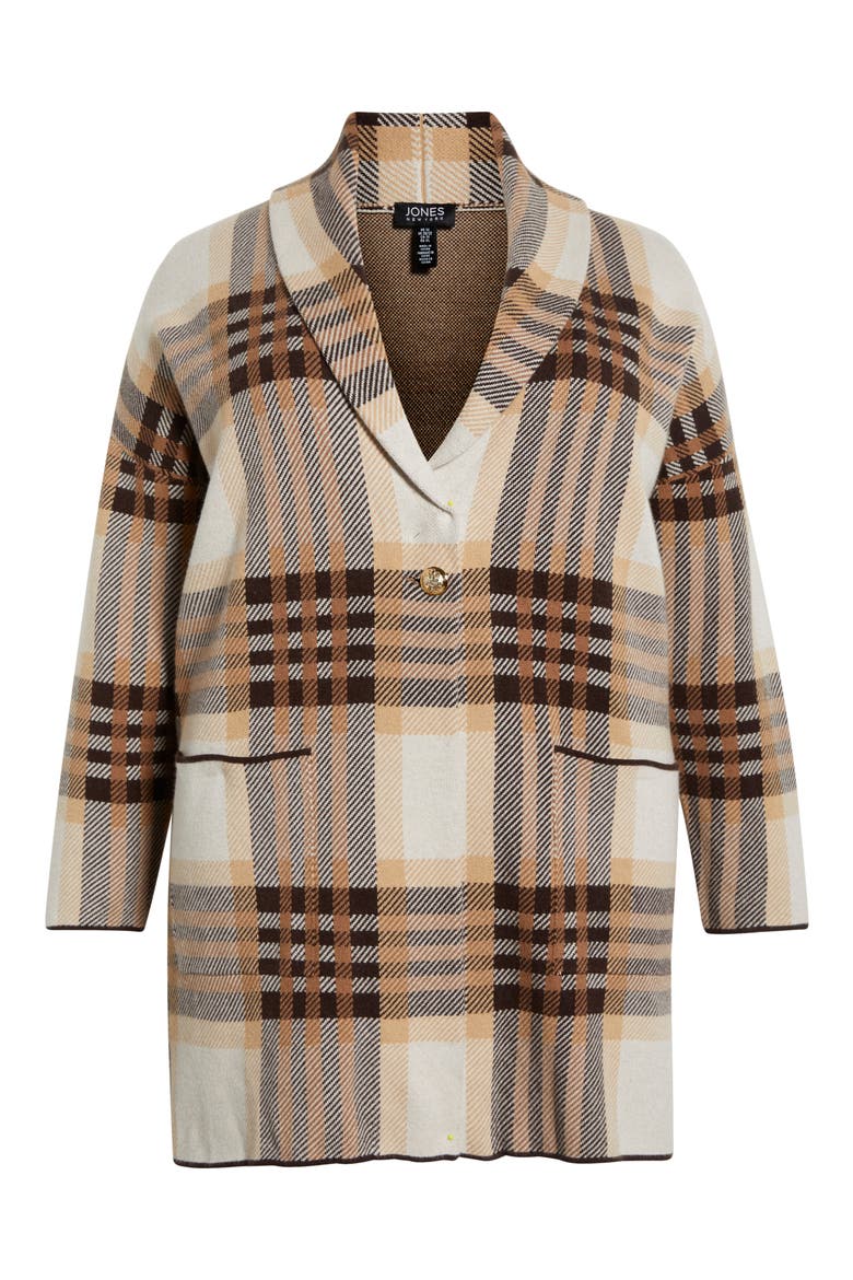 Shawl Collar Sweater Coat, Alternate, color, COFFEE BEAN MULTI