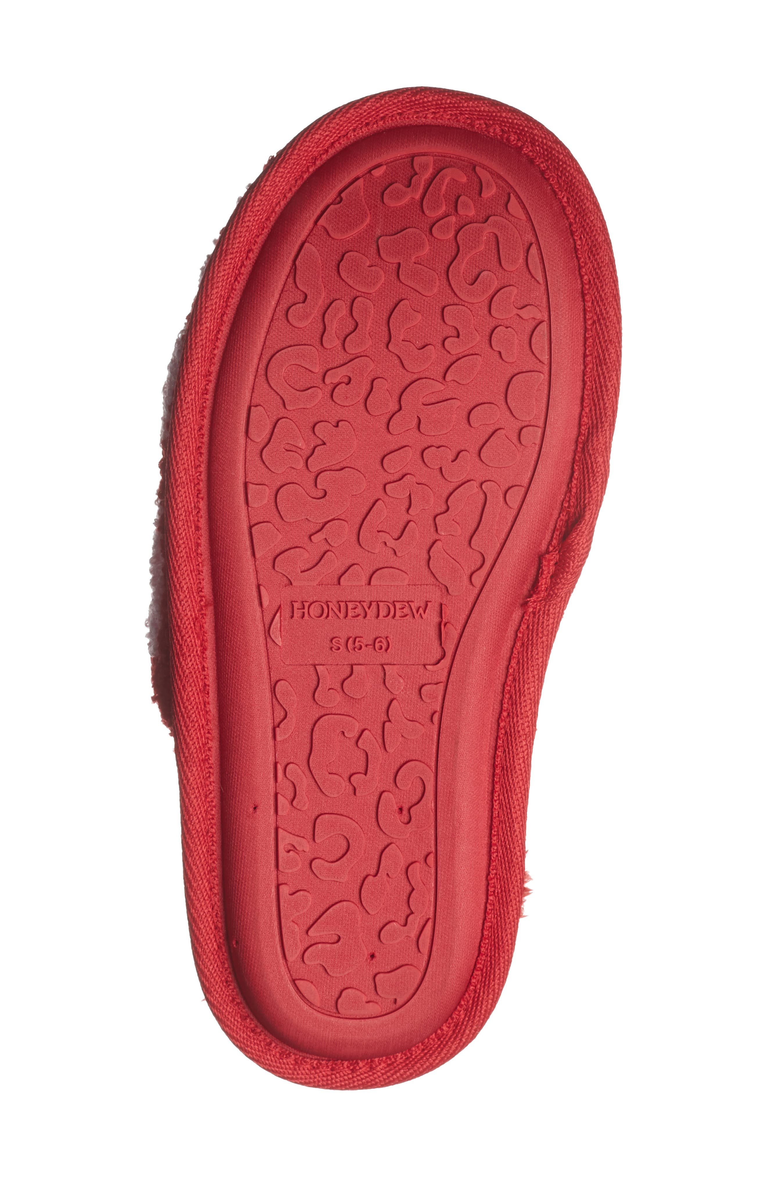Honeydew Heart Checkerboard Scuff Slipper, Alternate, color, Red Pink