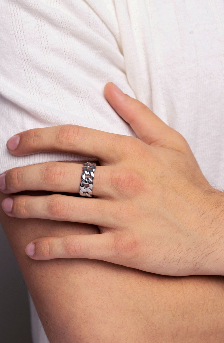 Nialaya Chain Ring, Alternate, color, Silver