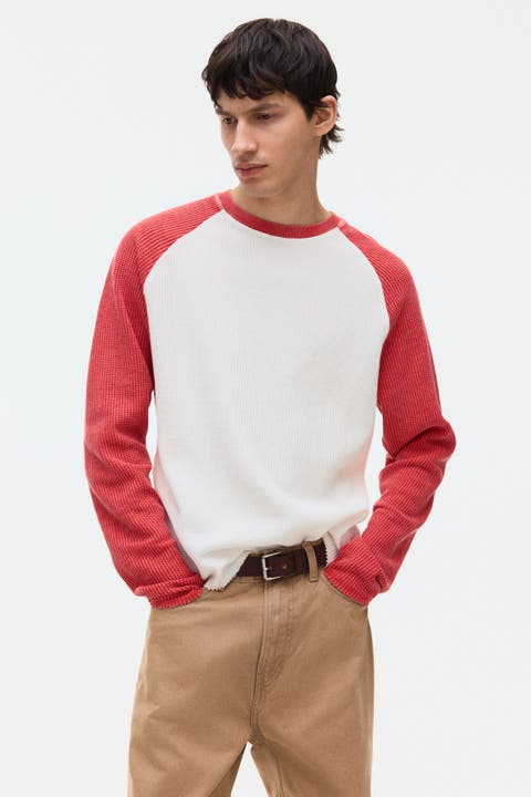 Regular-fit waffled jersey shirt