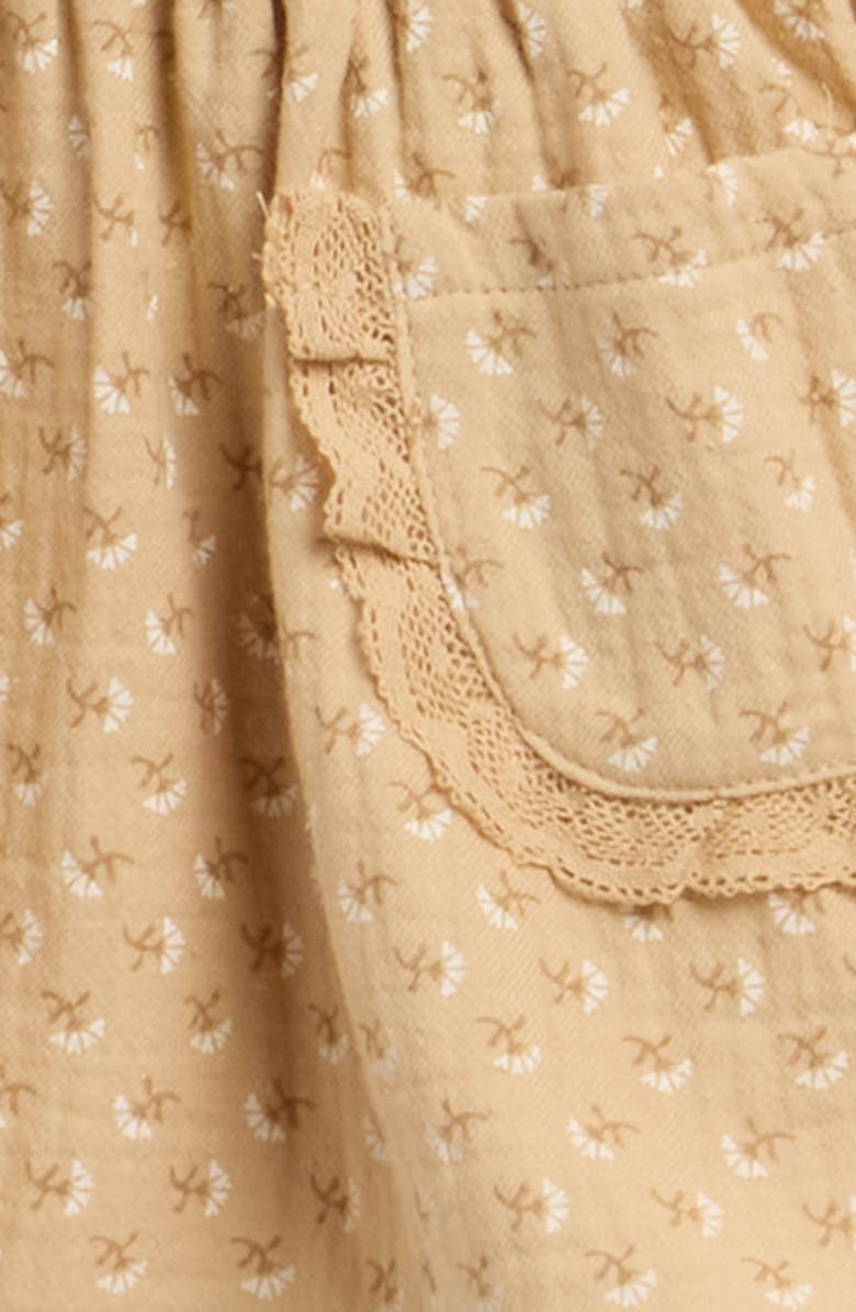 QUINCY MAE Kids' Marisol Lace Trim Organic Cotton Dress & Bloomers Set, Alternate, color, 