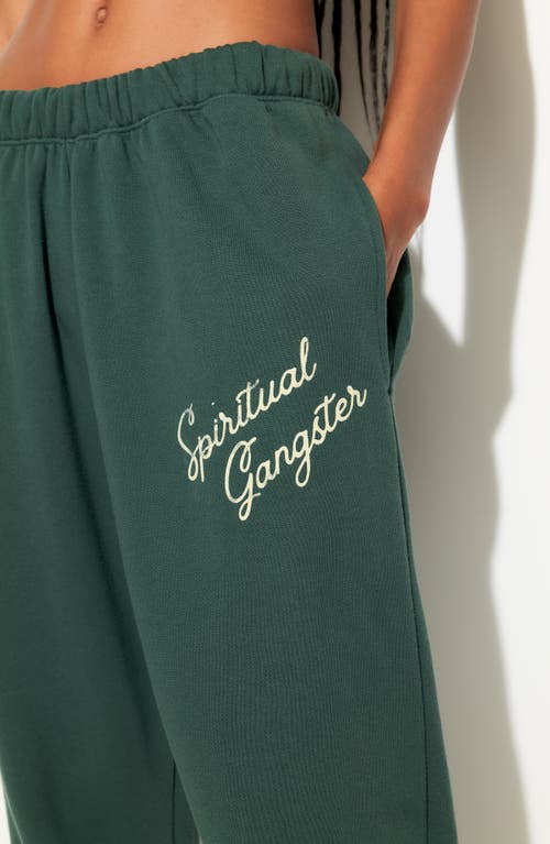 Spiritual Gangster Insignia Portia Cotton Sweatpants In Green