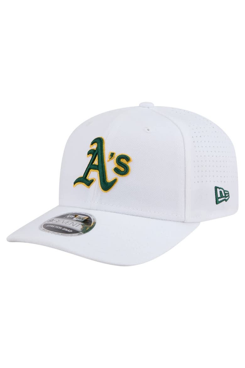 Men's New Era White Athletics COOLERA 9SEVENTY Adjustable Hat, Main, color, White