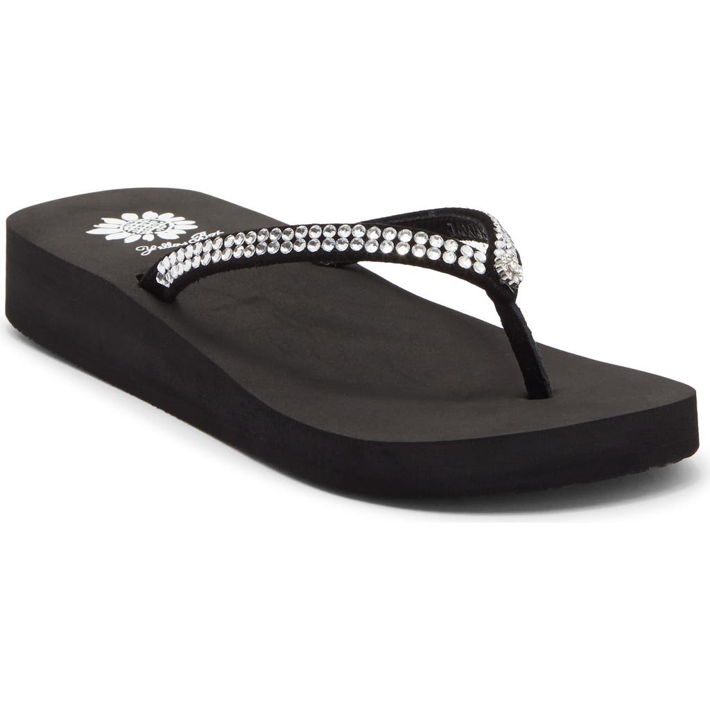 Yellow Box Premium Jello Flip Flop Jewelled Sandal in Black at Nordstrom Rack, Size 7.5