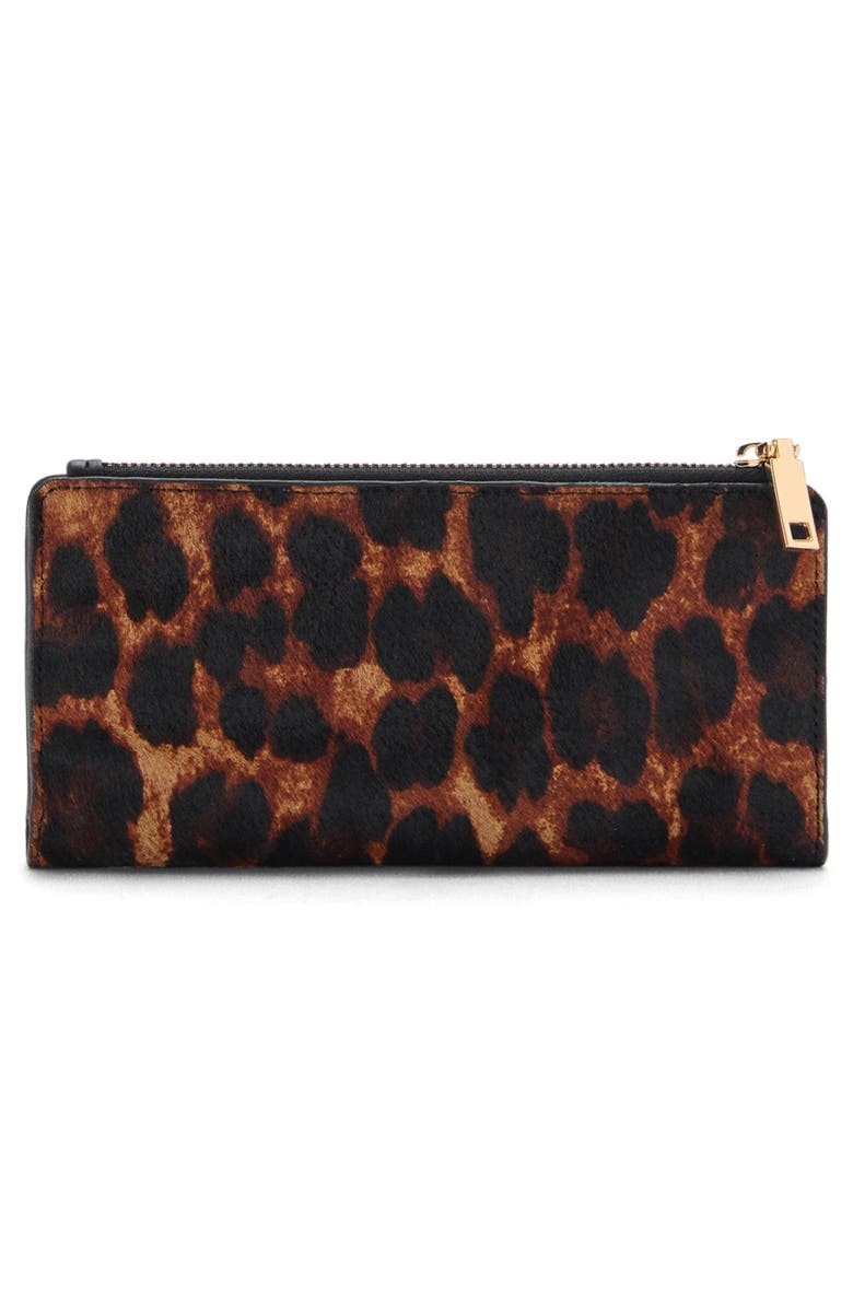 MANGO Leopard Print Genuine Calf Hair Wallet, Alternate, color, 
