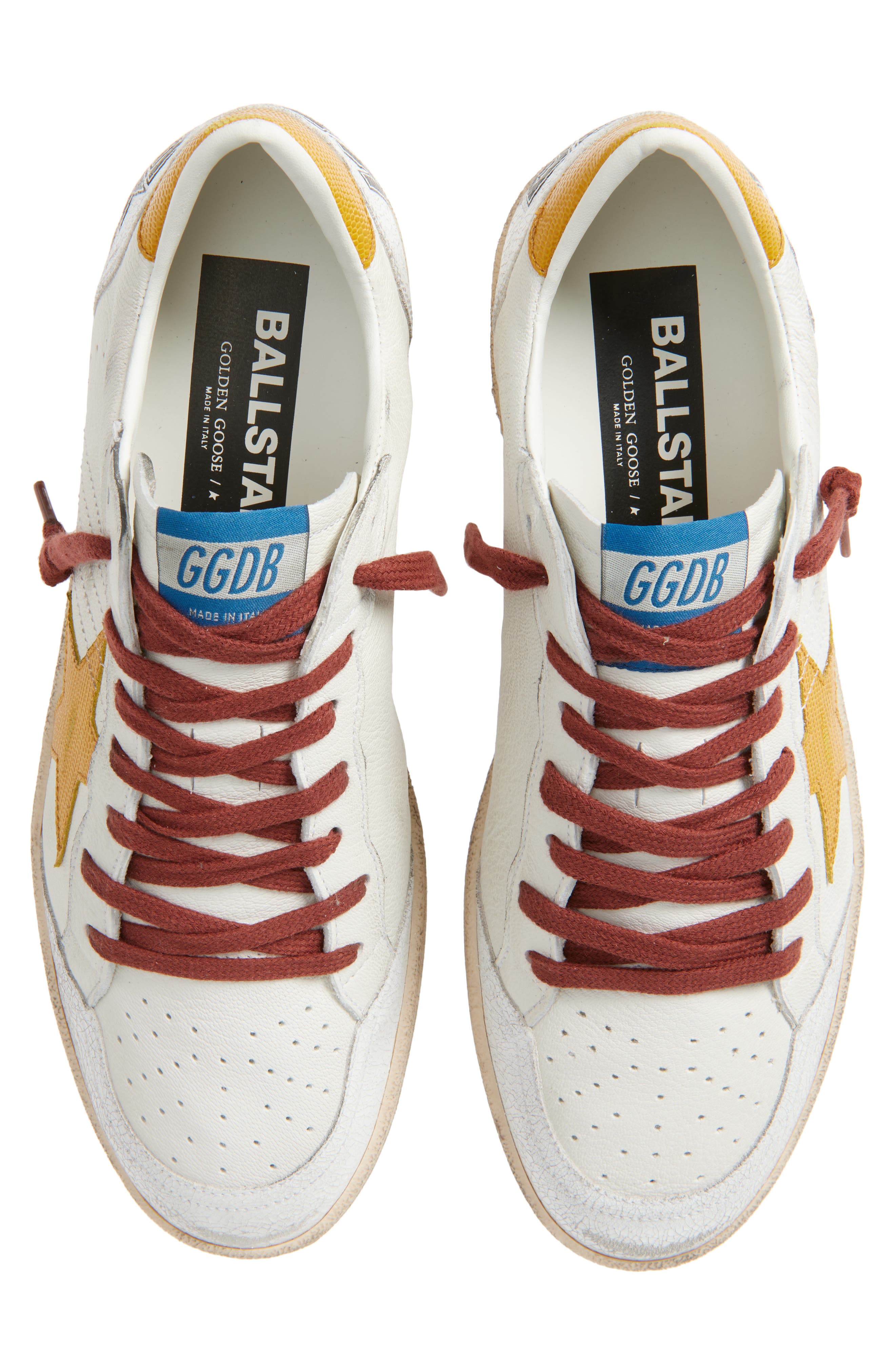 Golden Goose Ball Star Sneaker, Alternate, color, White/ Yellow