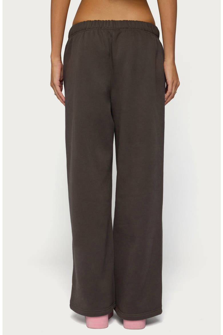 Always Edikted Sequin Logo Wide Leg Sweatpants, Alternate, color, DARK-GRAY