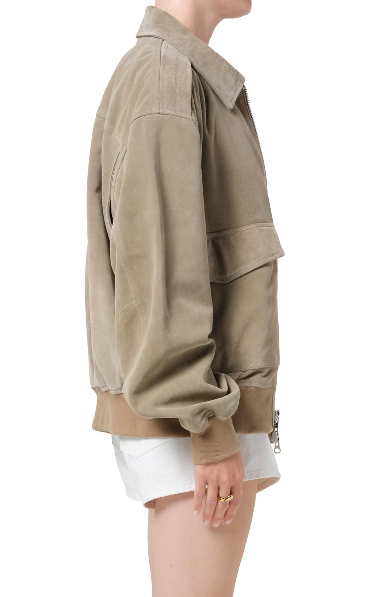 Citizens of Humanity Vivienne Suede Jacket, Alternate, color, Deep Olive