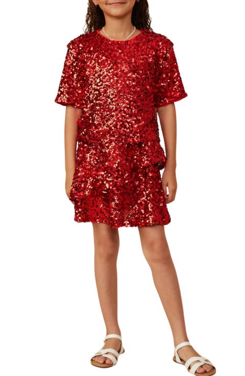 Kids' Sequined Drop Shoulder T-Shirt