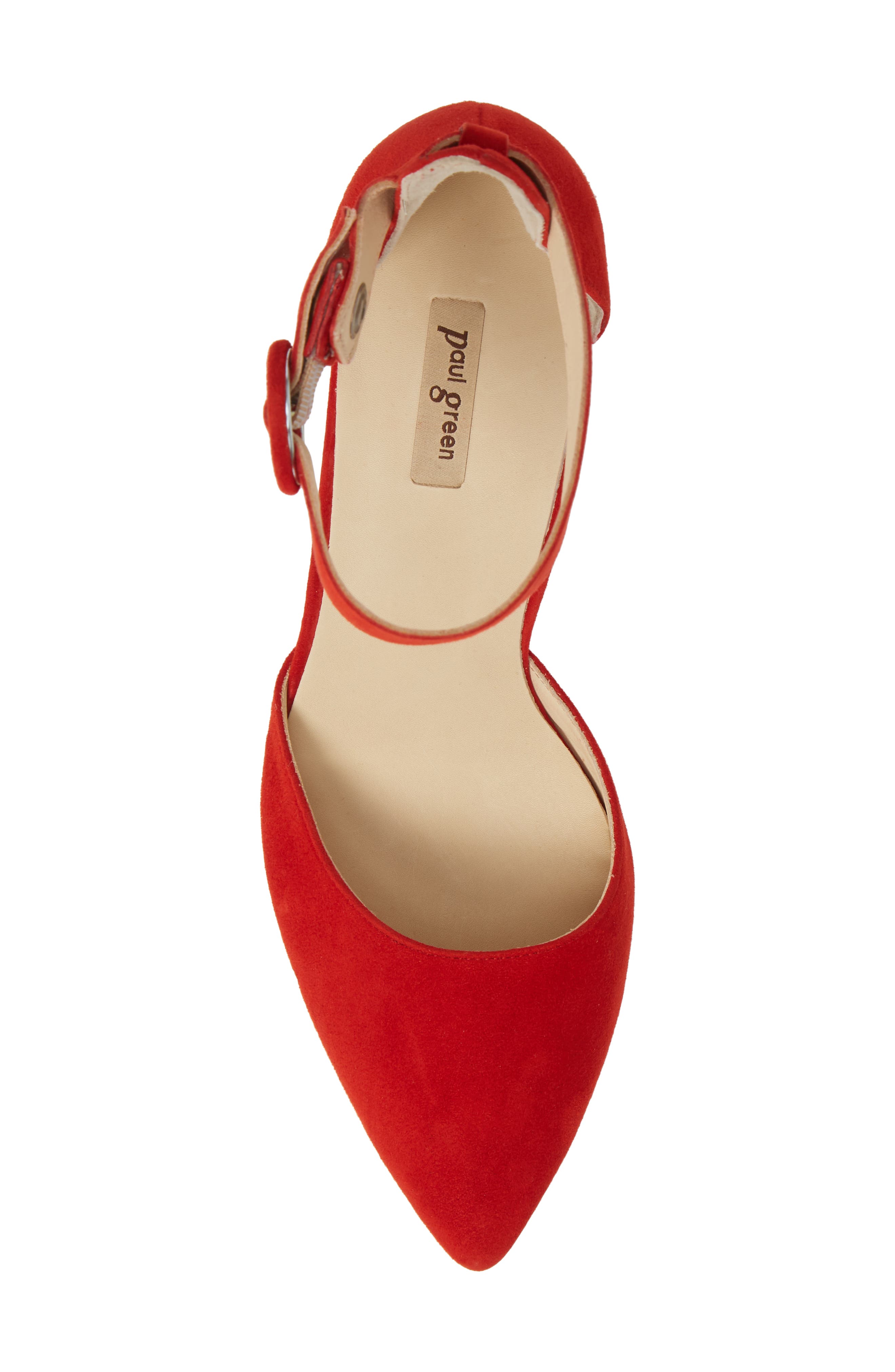 Annie Ankle Strap Pump, Alternate, color, RED SUEDE