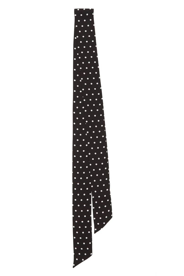 'Dot to Dot' Skinny Scarf, Alternate, color, BLACK