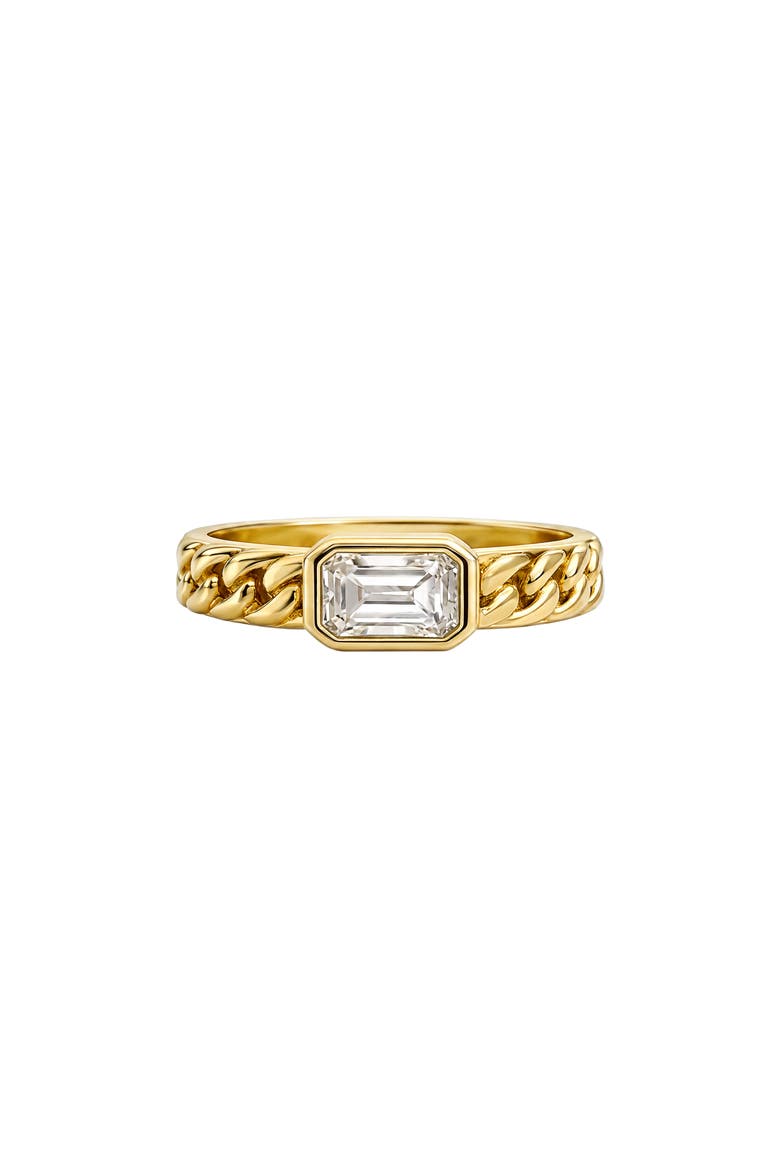 Sadie Baguette 14k Gold Plated Chain Ring, Main, color, GOLD